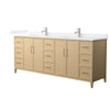 Custom image for White Oak with Brushed Nickel Trim / White Cultured Marble / No Mirror