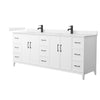 Custom image for White with Matte Black Trim / Carrara Cultured Marble / No Mirror