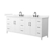 Custom image for White with Matte Black Trim / Carrara Cultured Marble / No Mirror