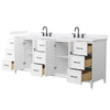 Custom image for White with Matte Black Trim / White Cultured Marble / No Mirror