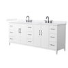 Custom image for White with Matte Black Trim / White Cultured Marble / No Mirror