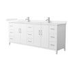 Custom image for White with Brushed Nickel Trim / Carrara Cultured Marble / No Mirror