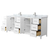 Custom image for White with Brushed Nickel Trim / White Carrara Marble / No Mirror