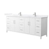 Custom image for White with Brushed Nickel Trim / White Cultured Marble / No Mirror