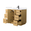 Custom image for Light Oak with Matte Black Trim / White Quartz / No Mirror