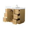 Custom image for Light Oak with Brushed Nickel Trim / Carrara Cultured Marble / No Mirror