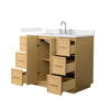 Custom image for Light Oak with Brushed Nickel Trim / Giotto Quartz / No Mirror