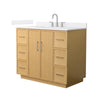 Custom image for Light Oak with Brushed Nickel Trim / White Cultured Marble / No Mirror