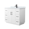 Custom image for White with Matte Black Trim / White Carrara Marble / No Mirror