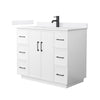 Custom image for White with Matte Black Trim / White Cultured Marble / No Mirror