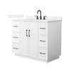 Custom image for White with Matte Black Trim / White Cultured Marble / No Mirror