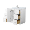 Custom image for White with Brushed Nickel Trim / White Carrara Marble / No Mirror
