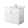 Custom image for White with Brushed Nickel Trim / White Carrara Marble / No Mirror