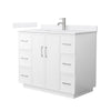 Custom image for White with Brushed Nickel Trim / White Cultured Marble / No Mirror