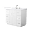 Custom image for White with Brushed Nickel Trim / White Cultured Marble / No Mirror