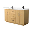 Custom image for Light Oak with Matte Black Trim / Carrara Cultured Marble / No Mirror