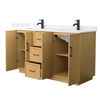 Custom image for Light Oak with Matte Black Trim / White Quartz / No Mirror