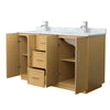 Custom image for Light Oak with Brushed Nickel Trim / White Carrara Marble / No Mirror