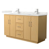 Custom image for Light Oak with Brushed Nickel Trim / Giotto Quartz / No Mirror