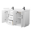 Custom image for White with Matte Black Trim / Carrara Cultured Marble / No Mirror