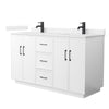 Custom image for White with Matte Black Trim / Carrara Cultured Marble / No Mirror