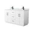 Custom image for White with Matte Black Trim / White Carrara Marble / No Mirror
