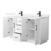 Custom image for White with Matte Black Trim / White Cultured Marble / No Mirror