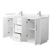 Custom image for White with Brushed Nickel Trim / Carrara Cultured Marble / No Mirror
