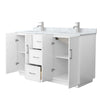 Custom image for White with Brushed Nickel Trim / White Carrara Marble / No Mirror