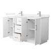 Custom image for White with Brushed Nickel Trim / White Quartz / No Mirror