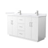 Custom image for White with Brushed Nickel Trim / White Quartz / No Mirror