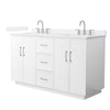 Custom image for White with Brushed Nickel Trim / White Quartz / No Mirror