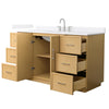 Custom image for Light Oak with Brushed Nickel Trim / White Quartz / No Mirror