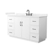 Custom image for White with Matte Black Trim / Carrara Cultured Marble / No Mirror