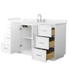 Custom image for White with Brushed Nickel Trim / Carrara Cultured Marble / No Mirror