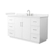 Custom image for White with Brushed Nickel Trim / Carrara Cultured Marble / No Mirror