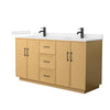 Custom image for Light Oak with Matte Black Trim / Carrara Cultured Marble / No Mirror