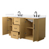 Custom image for Light Oak with Matte Black Trim / White Quartz / No Mirror