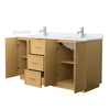 Custom image for Light Oak with Brushed Nickel Trim / White Cultured Marble / No Mirror