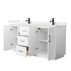 Custom image for White with Matte Black Trim / Carrara Cultured Marble / No Mirror
