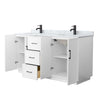 Custom image for White with Matte Black Trim / White Carrara Marble / No Mirror