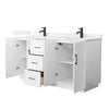 Custom image for White with Matte Black Trim / White Cultured Marble / No Mirror