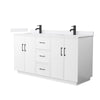 Custom image for White with Matte Black Trim / White Cultured Marble / No Mirror