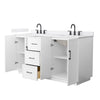 Custom image for White with Matte Black Trim / White Cultured Marble / No Mirror