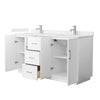Custom image for White with Brushed Nickel Trim / Carrara Cultured Marble / No Mirror