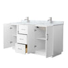 Custom image for White with Brushed Nickel Trim / White Carrara Marble / No Mirror