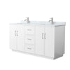 Custom image for White with Brushed Nickel Trim / White Carrara Marble / No Mirror