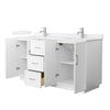 Custom image for White with Brushed Nickel Trim / White Cultured Marble / No Mirror