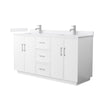 Custom image for White with Brushed Nickel Trim / White Cultured Marble / No Mirror