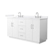 Custom image for White with Brushed Nickel Trim / White Cultured Marble / No Mirror